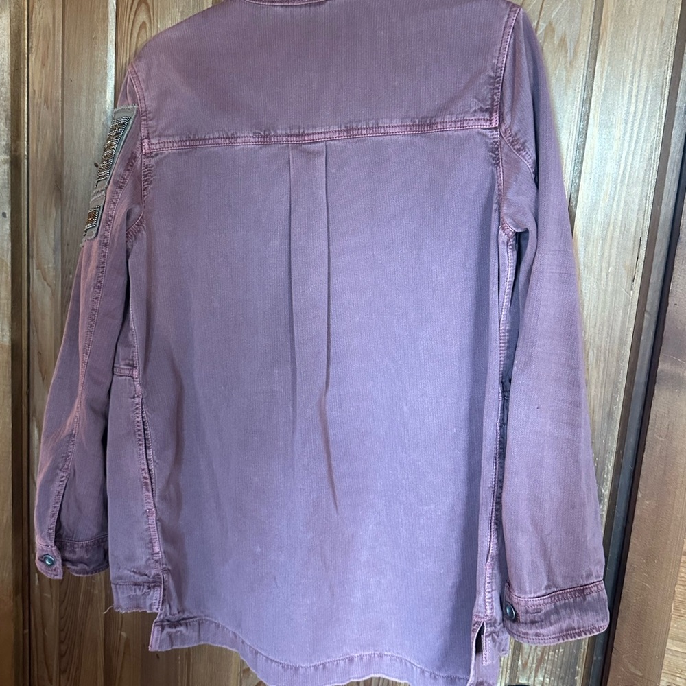 Embroidered Patchwork Jacket - Pink - image 4